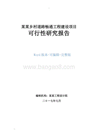 某某乡村道路畅通工程建设项目可行性研究报告.doc