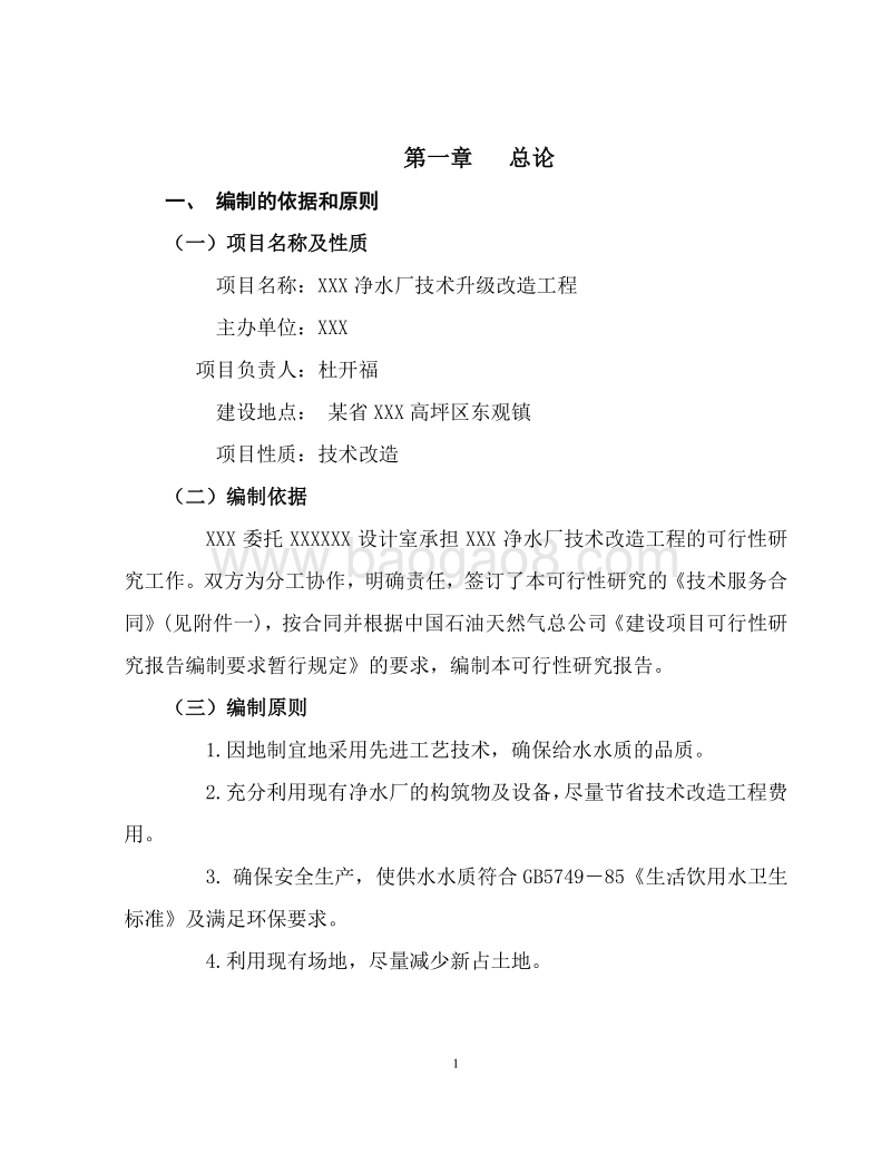净水厂技术升级改造工程项目可行性研究报告.doc_第4页