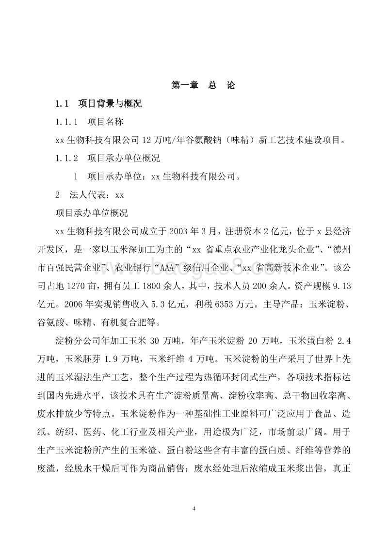 谷氨酸钠（味精）新技术工艺建设项目商业计划书.doc_第5页