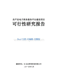 农产品电子商务服务平台建设项目可行性研究报告.doc
