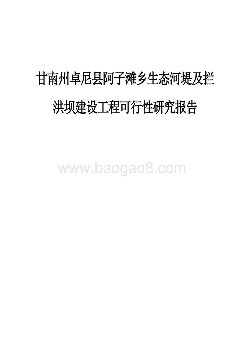 生态河堤及拦洪坝建设工程可行性研究报告.doc_第1页