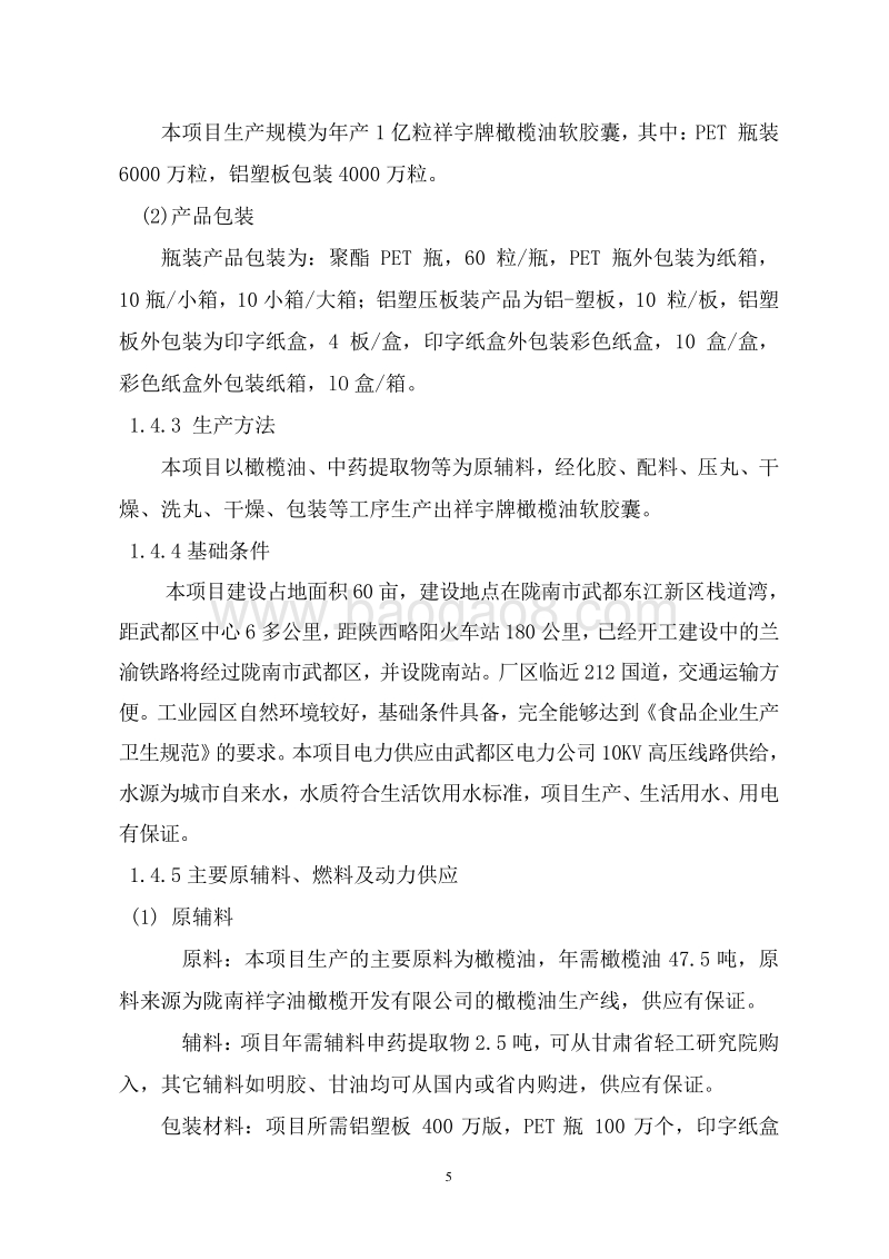 1亿粒油丸可行性研究报告.doc_第5页