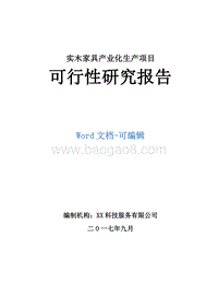 实木家具产业化生产项目可行性研究报告.doc