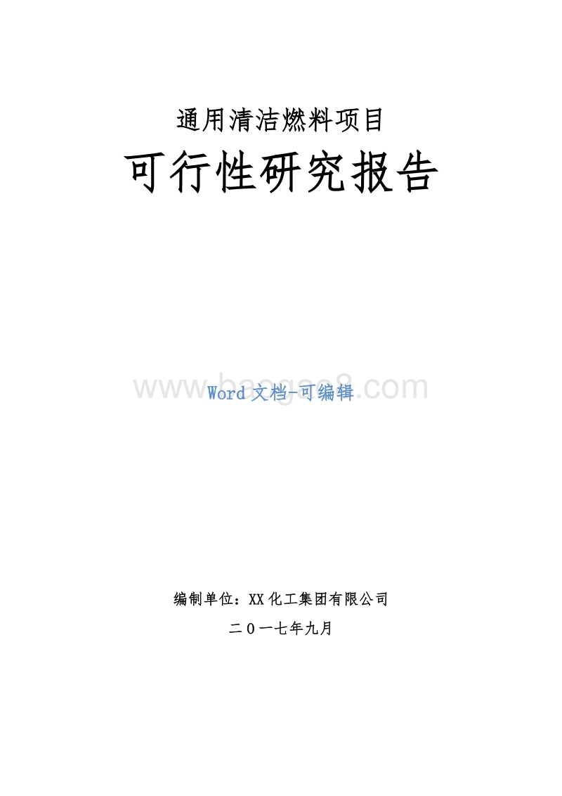 通用清洁燃料项目可行性研究报告.doc_第1页