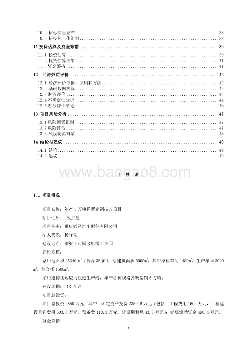 年产５万吨配件技改项目可行性研究报告.doc_第3页
