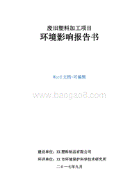 废旧塑料加工项目环境影响报告书.doc