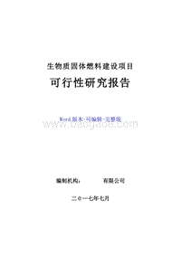 生物质固体燃料建设项目可行性研究报告.doc