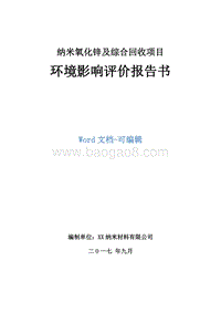 纳米氧化锌及综合回收项目环境影响评价报告书.doc