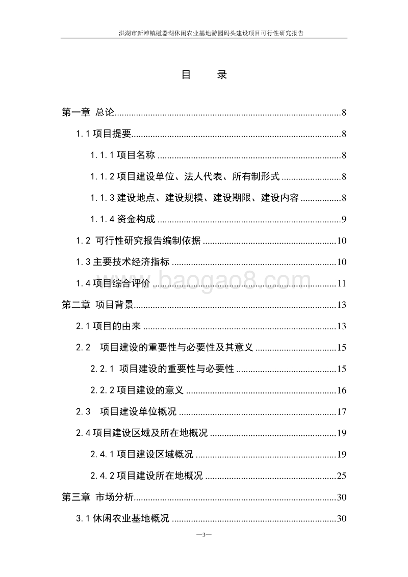 洪湖市新滩磁器湖休闲农业基地游园码头建设项目可行性研究报告.doc_第3页