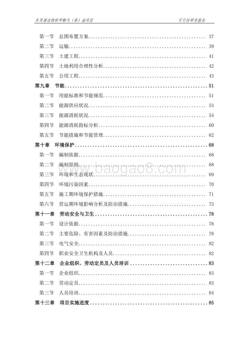 车用清洁燃料甲醇汽(柴)油项目可行性研究报告.doc_第3页