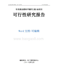 车用清洁燃料甲醇汽(柴)油项目可行性研究报告.doc