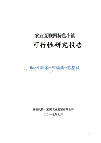 农业互联网特色小镇项目可行性研究报告.doc