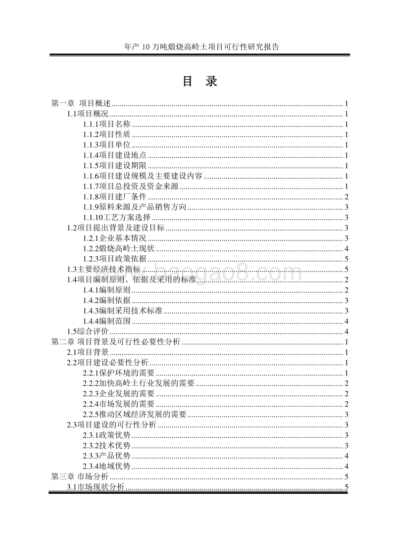 年产10万吨煅烧高岭土项目可行性研究报告.doc_第2页