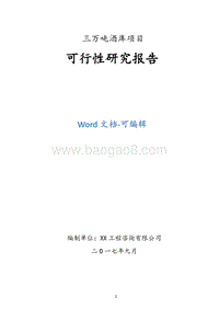 三万吨酒库项目可行性研究报告.doc