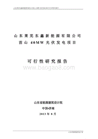 苗山40MW光伏发电项目可行性研究报告.doc