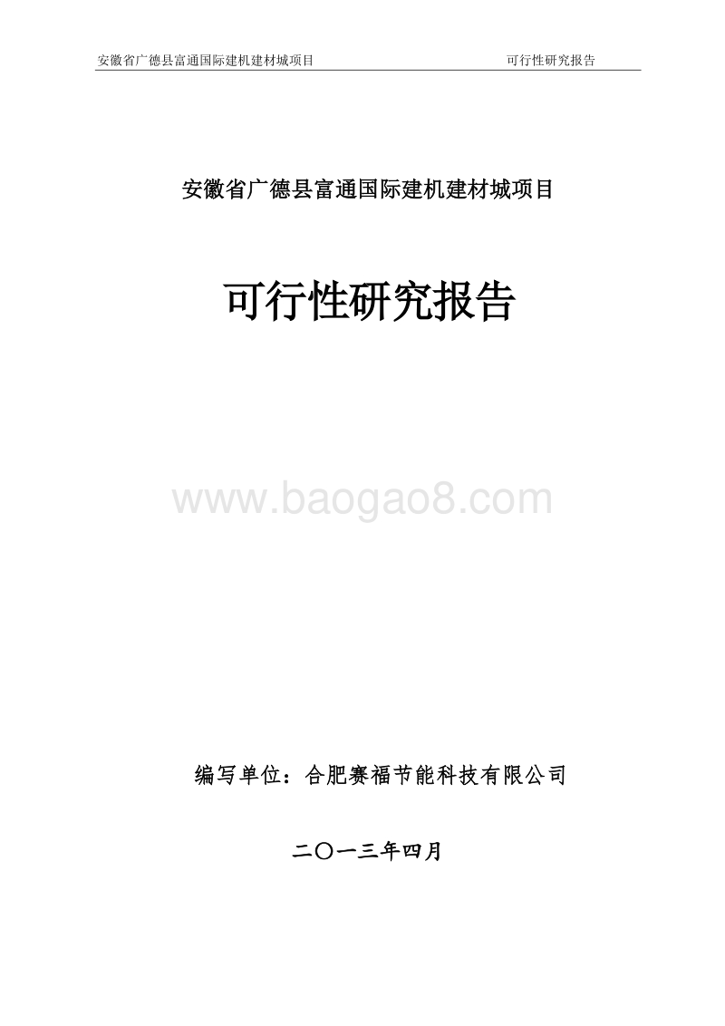 富通国际建机建材城项目可行性研究报告.doc_第1页