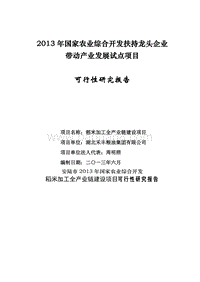 稻米加工全产业链建设项目可行性研究报告.doc