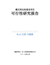 藏式商业街建设项目可行性研究报告.doc
