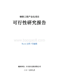 钢铁工程产业化项目可行性研究报告.doc