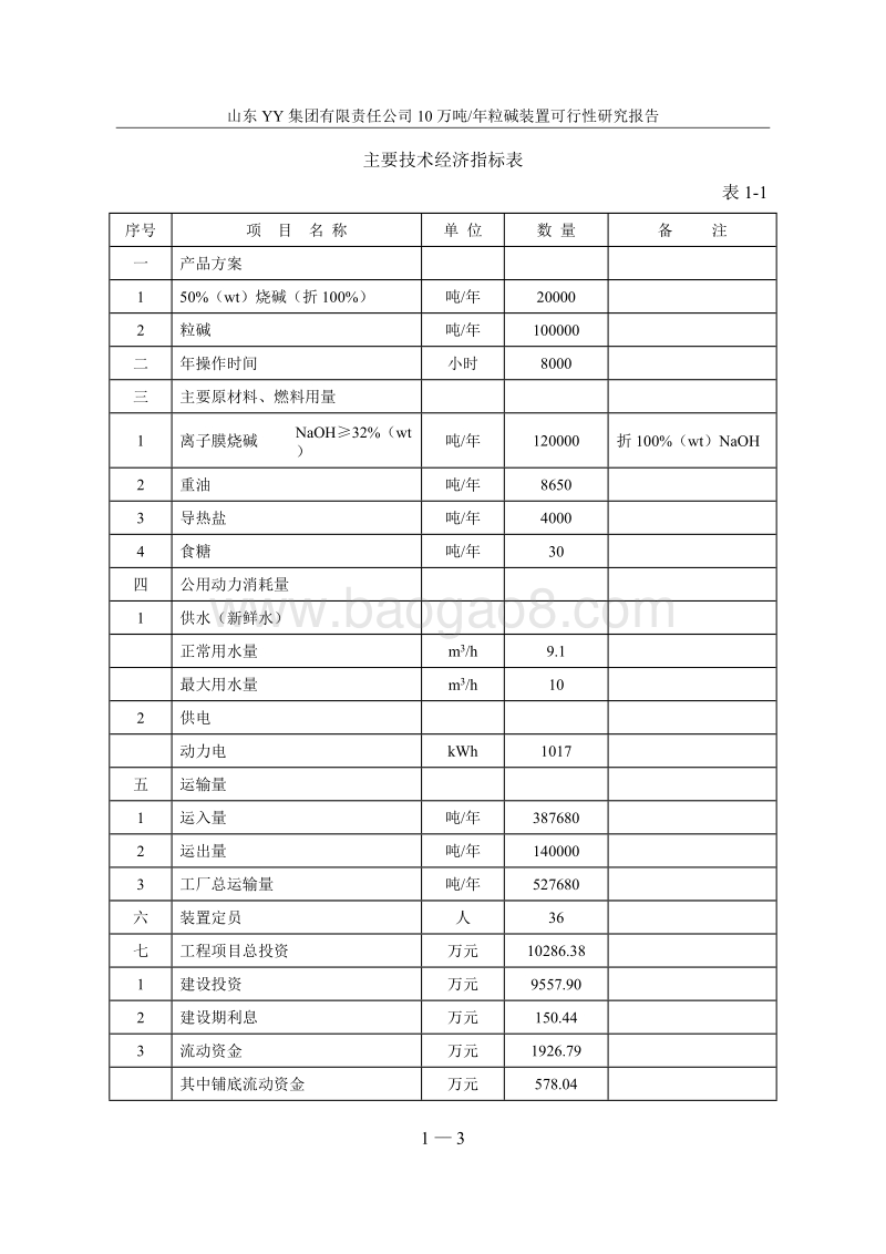 某某公司10万吨年粒碱装置建设项目可行性研究报告.doc_第5页