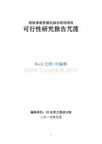 柑桔果渣资源化综合利用项目可行性研究报告.doc