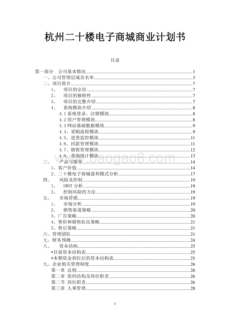 杭州二十楼电子商城商业计划书(汇总).doc_第3页