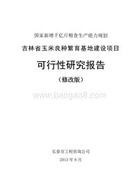 吉林省玉米良种繁育基地建设项目可行性研究报告.doc