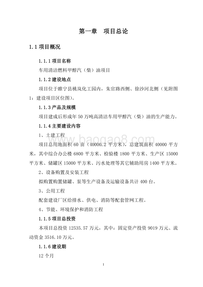 车用甲醇汽油项目可行性研究报告.doc_第5页