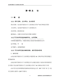 精品包头海平面高分子工业有限公司年产60万吨电石项目可行性研究报告.doc