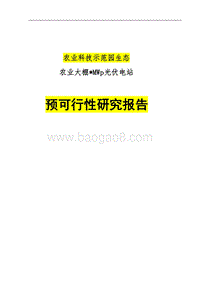 农业光伏大棚项可行性研究报告.docx
