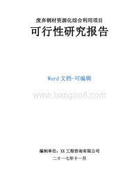 废弃钢材资源化综合利用项目可行性研究报告.doc