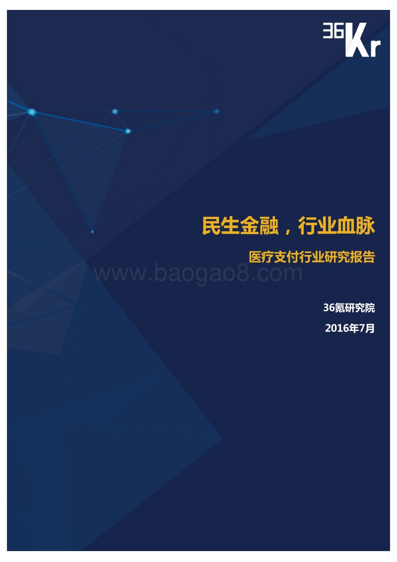医疗支付行业研究报告 - 36Kr.pdf_第1页