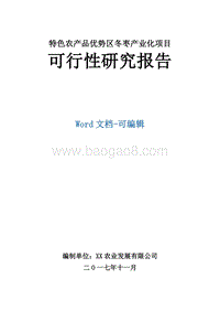 特色农产品优势区冬枣产业化项目可行性研究报告.docx