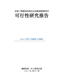 市政工程路面改造及光电配套桥梁项目可行性研究报告.doc