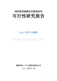 国家新型城镇化发展规划项目可行性研究报告.doc
