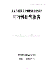 某某市科技企业孵化器建设项目可行性研究报告.doc