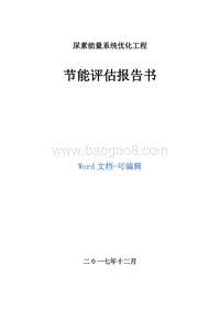 尿素能量系统优化工程节能评估报告书.doc