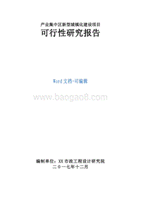 产业集中区新型城镇化建设项目可行性研究报告.doc