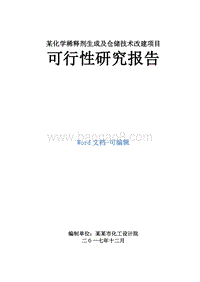 某化学稀释剂生成及仓储技术改建项目可行性研究报告.doc