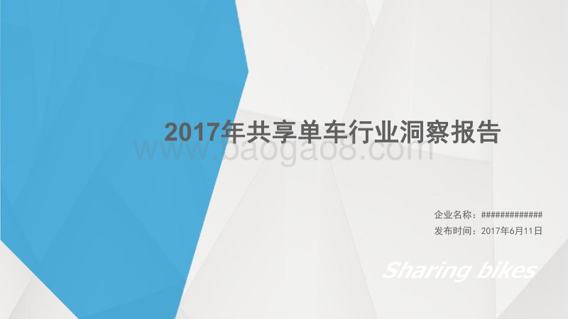 2017年中国共享单车行业洞察分析报告.pdf_第1页