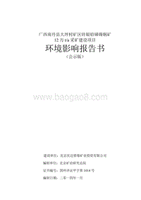 XX区锌银铅锑锡铜矿12万吨采矿项目环境影响报告表.pdf
