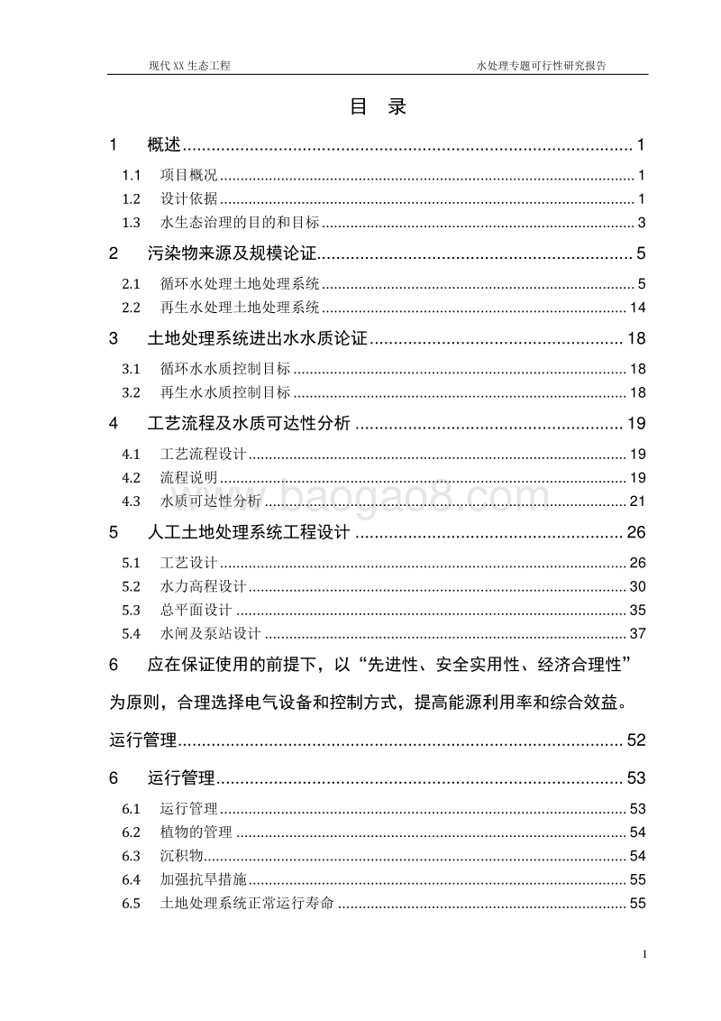 现代XX生态工程水处理专题可行性研究报告.doc_第2页