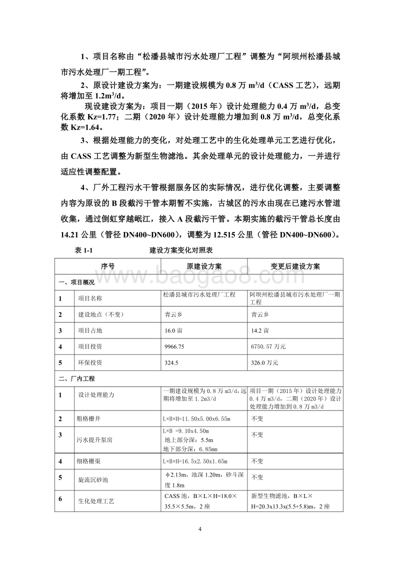XX县城市污水处理厂一期工程补充报告.pdf_第4页