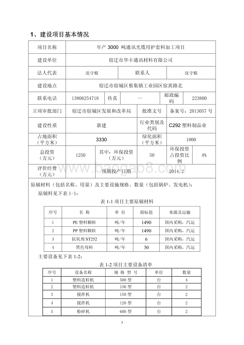 XX通讯材料公司加工项目环境影响报告表.pdf_第3页