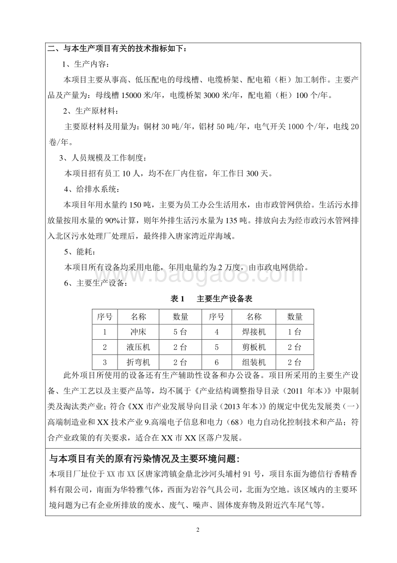 XX电气成套设备厂生产项目环境影响评价报告表.doc_第4页