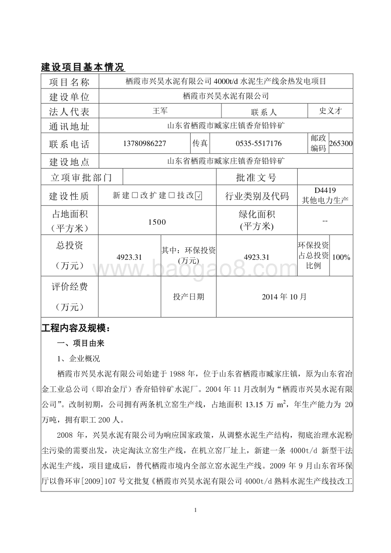 XX生产线余热发电项目环境影响评价报告表.pdf_第3页