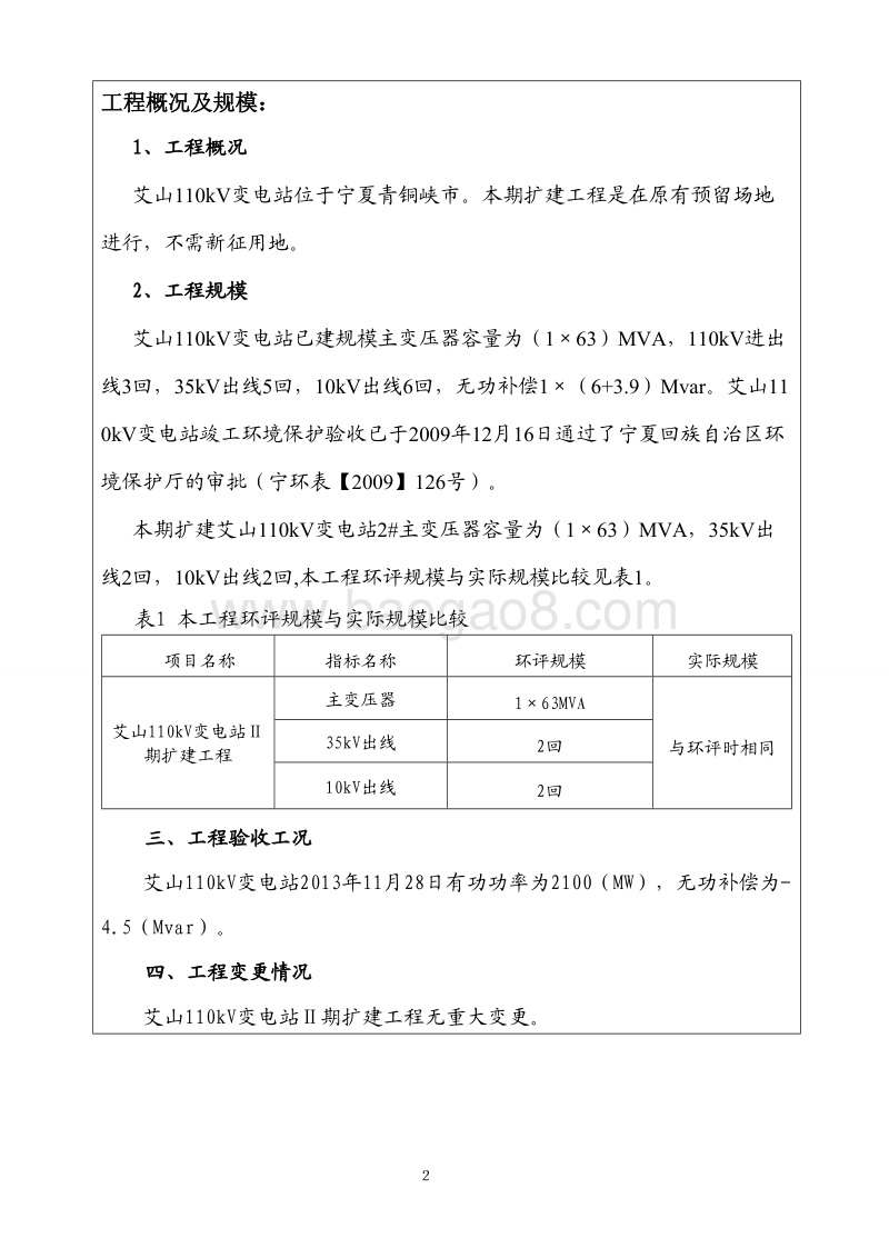 XX变电站扩建工程环境影响评价报告表.pdf_第2页