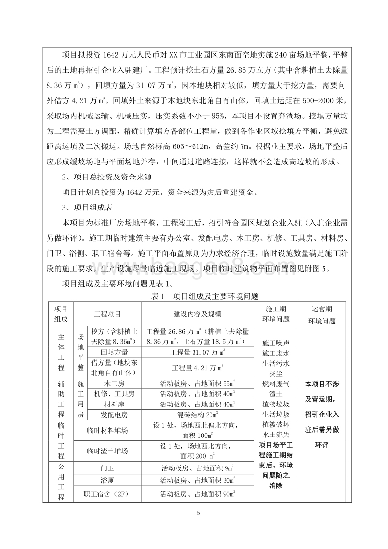 XX区标准厂房环境影响评价报告表.doc_第5页