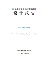 XX地区黄河湿地生态修复项目设计报告.docx