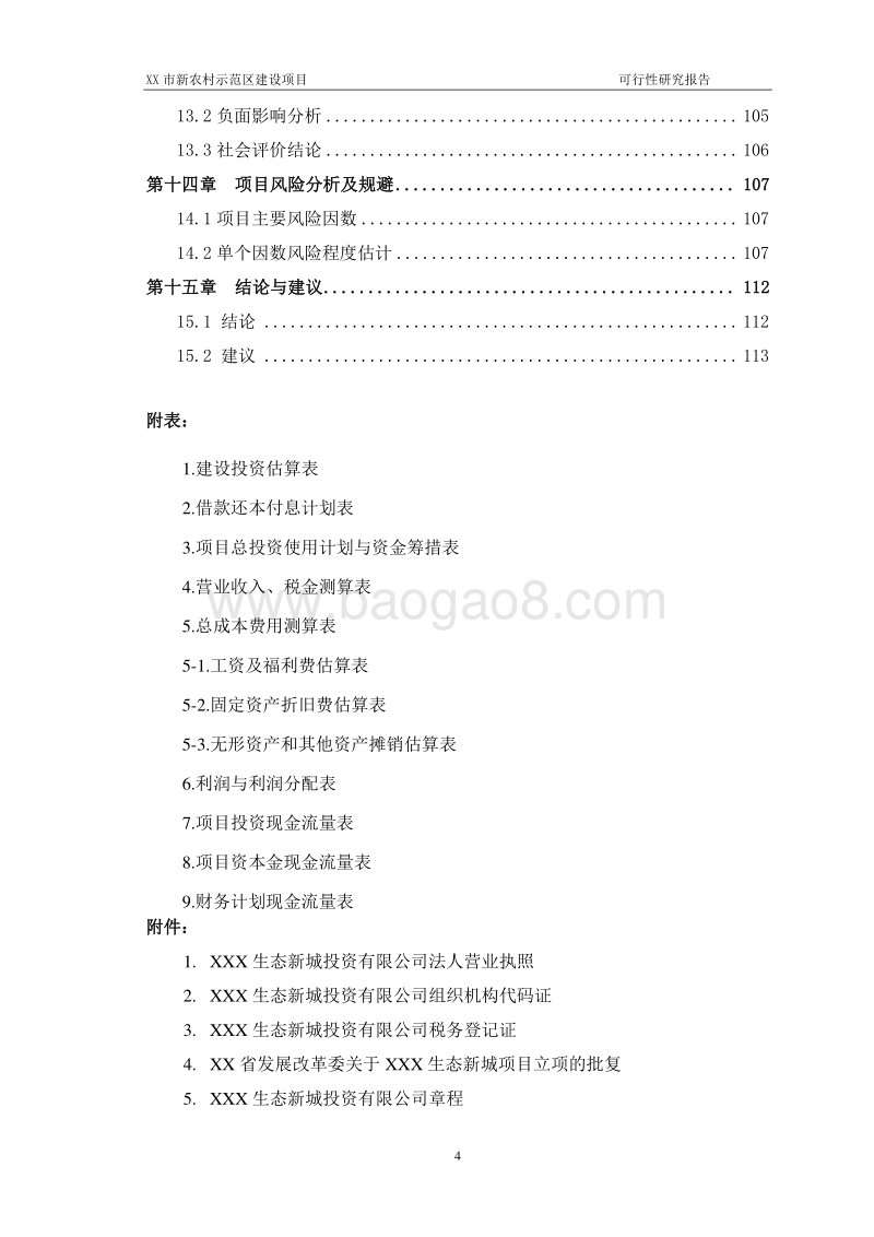 XX市XX新农村示范区建设项目可行性研究报告.doc_第4页